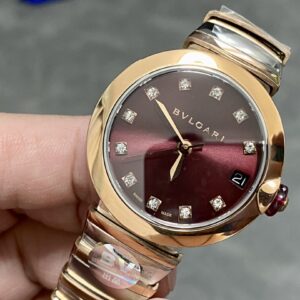 Đồng Hồ Bvlgari Lvcea Siêu Cấp Nữ Dây Kim Loại Mặt Số Đỏ (2)