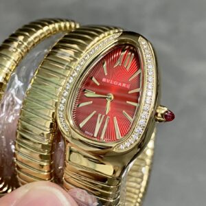 Đồng Hồ Bvlgari Serpenti Tubogas Nữ Đính Đá Mặt Số Đỏ (2)