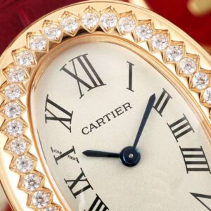 Đồng Hồ Cartier Baignoire Nữ Dây Da Màu Đỏ Đính Đá AF 23x31mm (1)