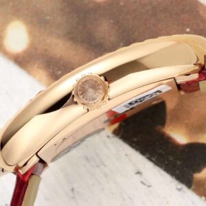 Đồng Hồ Cartier Baignoire Nữ Dây Da Màu Đỏ Đính Đá AF 23x31mm (1)