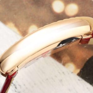 Đồng Hồ Cartier Baignoire Nữ Dây Da Màu Đỏ Đính Đá AF 23x31mm (1)