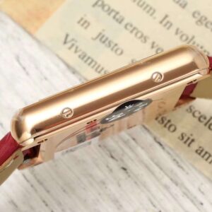 Đồng Hồ Cartier Tank Nữ Dây Da Màu Hồng Replica 11 Nhà Máy AF 22x29mm (3)