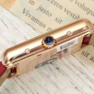 Đồng Hồ Cartier Tank Nữ Dây Da Màu Hồng Replica 11 Nhà Máy AF 22x29mm (3)