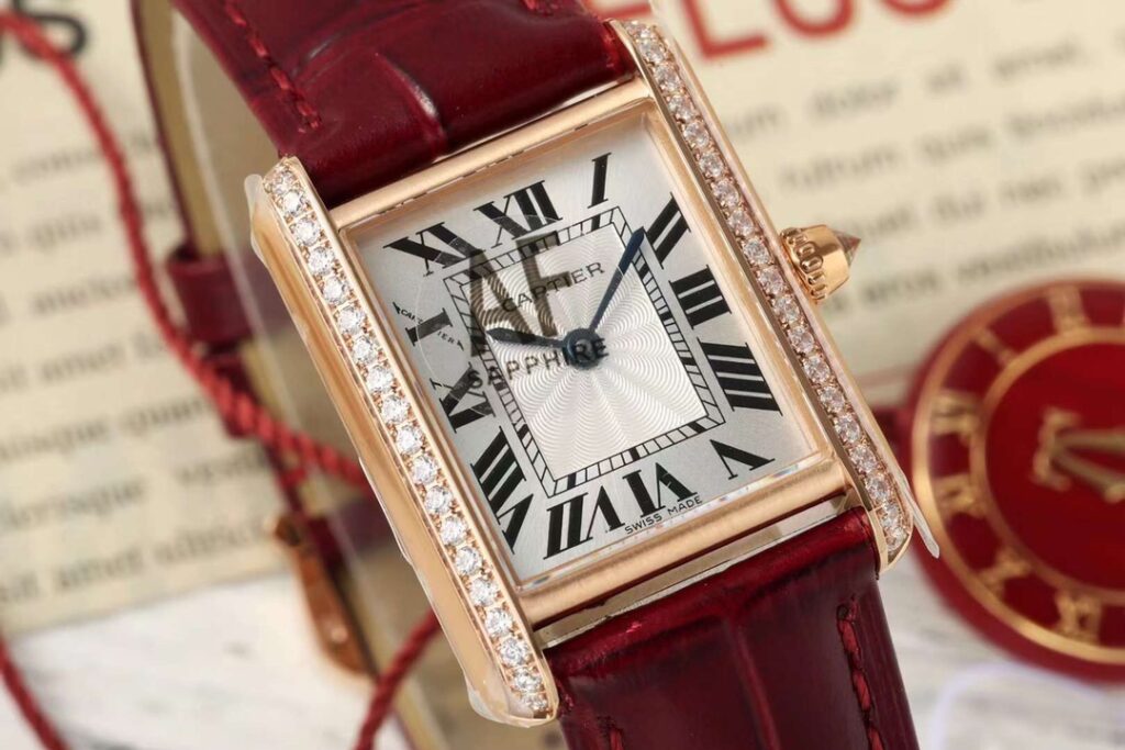 Đồng Hồ Cartier Tank Nữ Đính Đá Replica 11 Nhà Máy AF 22x29mm (4)