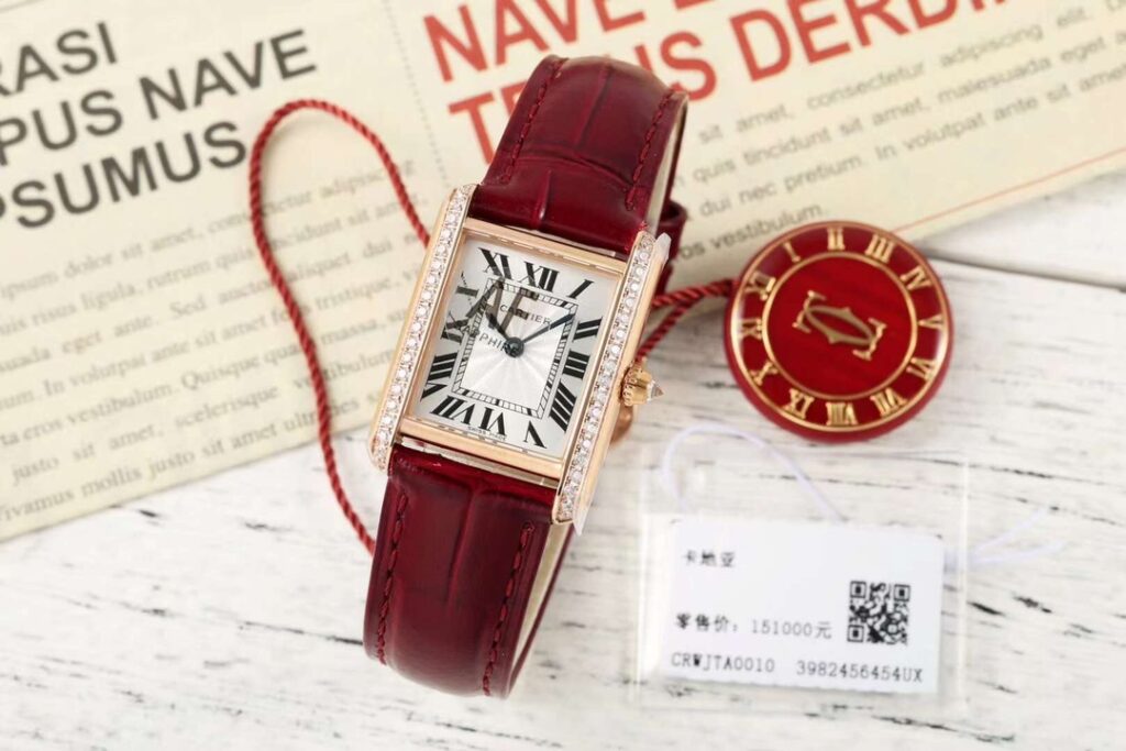 Đồng Hồ Cartier Tank Nữ Đính Đá Replica 11 Nhà Máy AF 22x29mm (4)