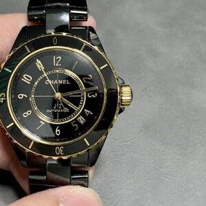 Đồng Hồ Chanel J12 Replica Vỏ Gốm Đen Mạ Vàng 18K Nhà Máy BV (8)