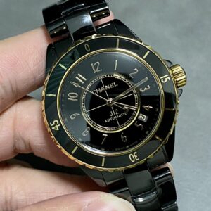Đồng Hồ Chanel J12 Replica Vỏ Gốm Đen Mạ Vàng 18K Nhà Máy BV (8)
