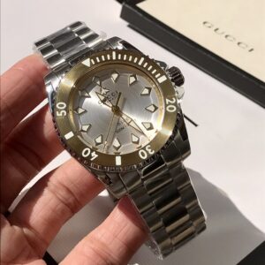 Đồng Hồ Gucci Dive Siêu Cấp Nam Dây Kim Loại Viền Vàng (4)