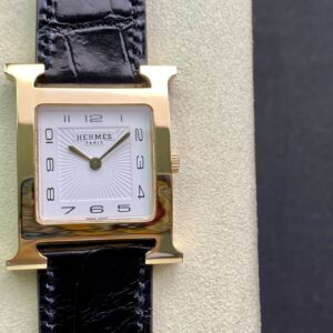 Đồng Hồ Hermes Heure H Nữ Dây Da Màu Đen Like Auth 26mm (1)