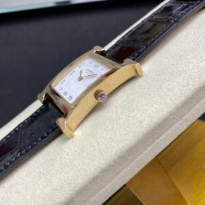 Đồng Hồ Hermes Heure H Nữ Dây Da Màu Đen Like Auth 26mm (1)