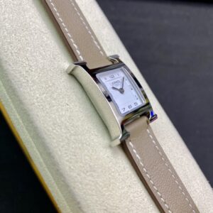 Đồng Hồ Hermes Heure H Nữ Dây Da Màu Xám Like Auth 26mm (1)