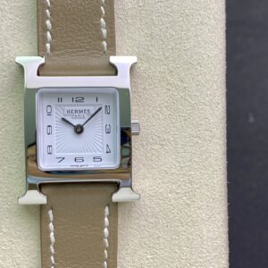 Đồng Hồ Hermes Heure H Nữ Dây Da Màu Xám Like Auth 26mm (1)