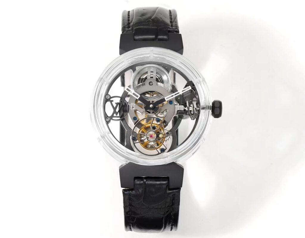 Đồng Hồ Louis Vuitton Chế Tác Tourbillon Sapphire Nam Dây Da 42mm (9)