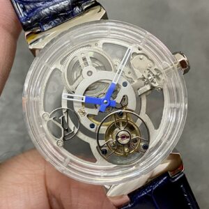 Đồng Hồ Louis Vuitton Tourbillon Chế Tác Vỏ Sapphire Dây Da Cá Sấu 42mm (1)