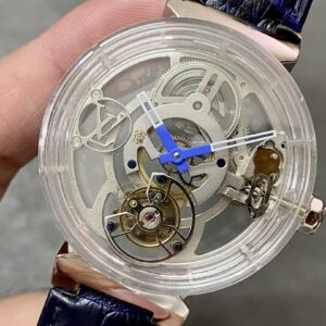 Đồng Hồ Louis Vuitton Tourbillon Chế Tác Vỏ Sapphire Dây Da Cá Sấu 42mm (1)