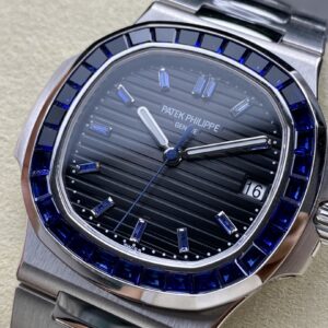Đồng Hồ Patek Philippe Nautilus 5723 Chế Tác Phủ Vàng Trắng Sapphire Tổng Hợp 40mm (9)