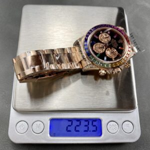 Đồng Hồ Rolex Daytona Rainbow Tinh Chỉnh 220 Grams Moissanite Ruby Sapphire 40mm (6)