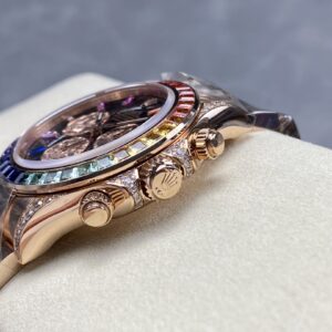 Đồng Hồ Rolex Daytona Rainbow Tinh Chỉnh 220 Grams Moissanite Ruby Sapphire 40mm (6)