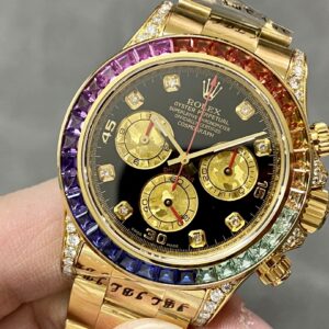 Đồng Hồ Rolex Daytona Rainbow Tùy Chỉnh 220 Grams Moissanite Ruby Sapphire 40mm (1)
