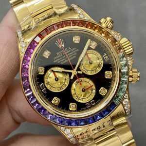 Đồng Hồ Rolex Daytona Rainbow Tùy Chỉnh 220 Grams Moissanite Ruby Sapphire 40mm (9)