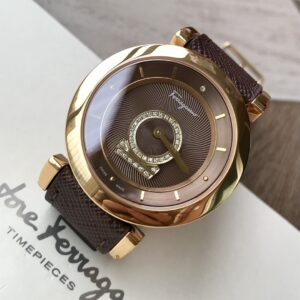 Đồng Hồ Salvatore Ferragamo Minuetto Nữ Màu Nâu Dây Da 37mm (2)