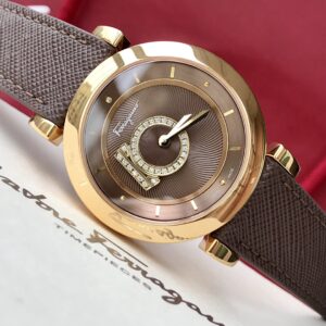 Đồng Hồ Salvatore Ferragamo Minuetto Nữ Màu Nâu Dây Da 37mm (2)