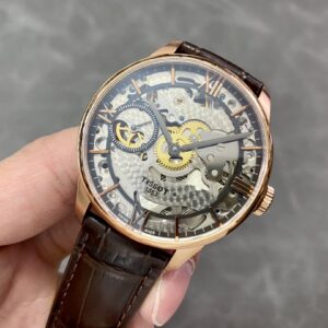 Đồng Hồ Tissot T099 Boutique Duruer Skeleton Replica 1:1 Nam Dây Da 42mm