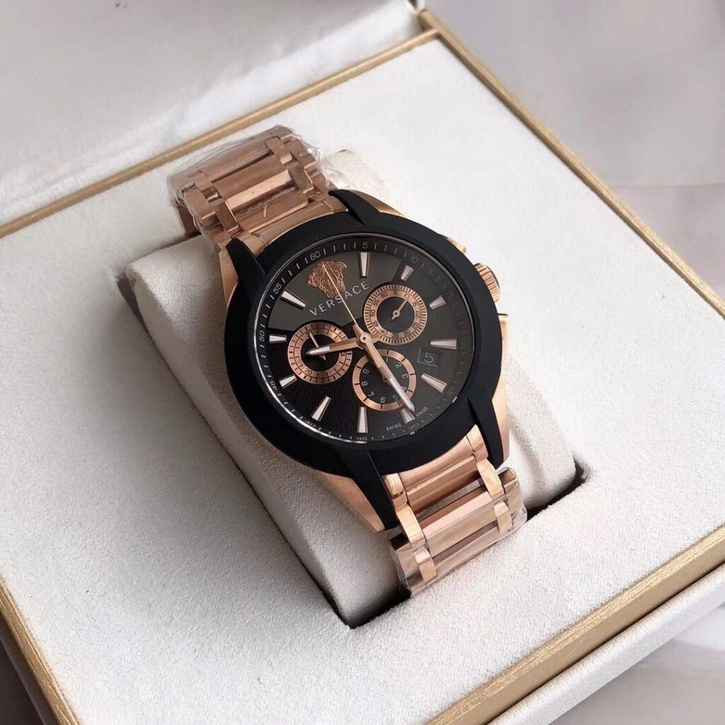 Đồng Hồ Versace Character Chronograph Rose Gold Nam Siêu Cấp 43mm (1)