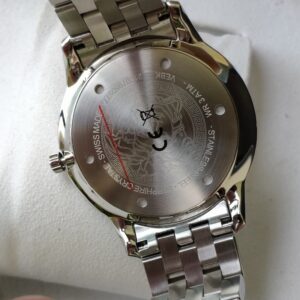 Đồng Hồ Versace GMT Like Auth Dây Thép Trắng Mặt Đen Nam 42mm