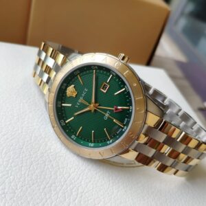 Đồng Hồ Versace GMT Mặt Xanh Lá Cây Nam Dây Kim Loại Like Auth 42mm (5)