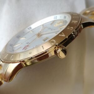 Đồng Hồ Versace GMT Nam Dây Kim Loại Màu Vàng Gold Like Auth 42mm (7)