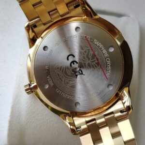 Đồng Hồ Versace GMT Nam Dây Kim Loại Màu Vàng Gold Like Auth 42mm (8)