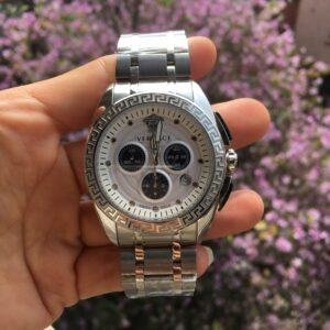 Đồng Hồ Versace Greca Chronograph Nam Dây Kim Loại Like Auth 42mm (1)