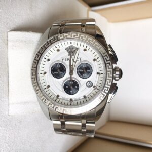 Đồng Hồ Versace Greca Chronograph Nam Dây Kim Loại Like Auth 42mm (1)