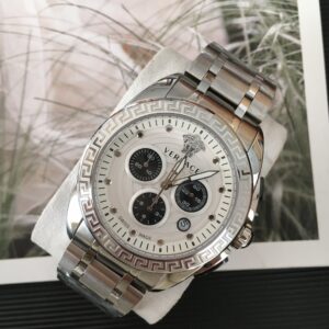 Đồng Hồ Versace Greca Chronograph Nam Dây Kim Loại Like Auth 42mm (1)
