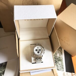 Đồng Hồ Versace Greca Chronograph Nam Dây Kim Loại Like Auth 42mm (1)
