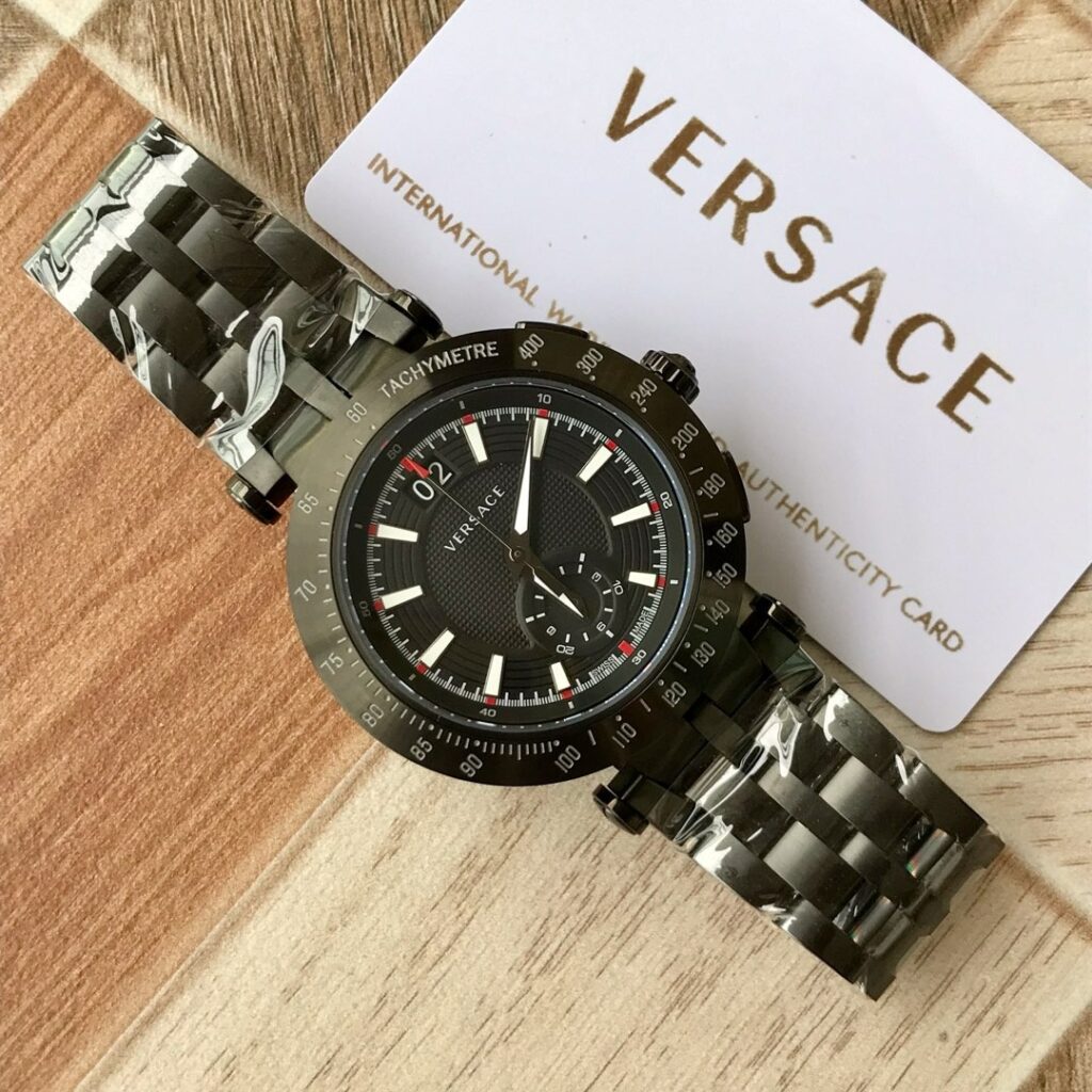 Đồng Hồ Versace V-Race Màu Đen Siêu Cấp Nam Dây Kim Loại 42mm (1)