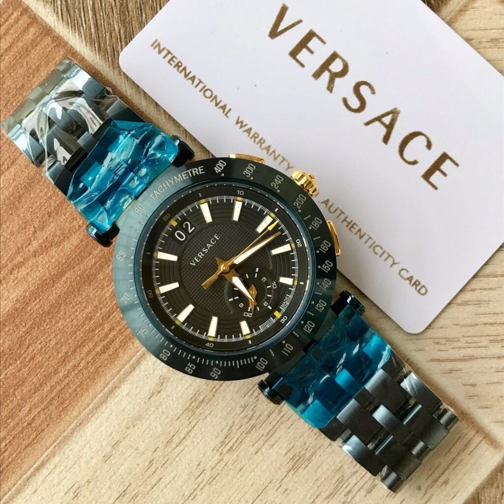 Đồng Hồ Versace V-Race Nam Siêu Cấp Dây Kim Loại Mạ Vàng 42mm (9)