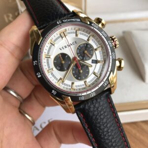Đồng Hồ Versace V-Ray Chronograph Nam Dây Da Like Auth 43mm (1)