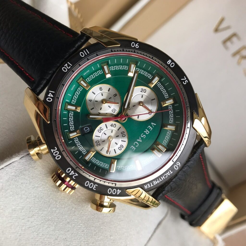 Đồng Hồ Versace V-Ray Chronograph Nam Siêu Cấp Mặt Xanh Lá (1)