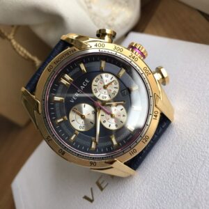 Đồng Hồ Versace V-Ray Chronograph Vỏ Vàng Gold Like Auth 43mm (3)