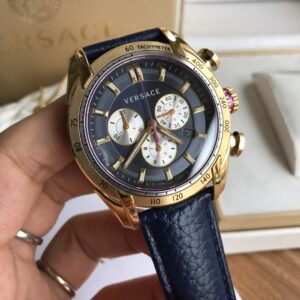 Đồng Hồ Versace V-Ray Chronograph Vỏ Vàng Gold Like Auth 43mm (3)