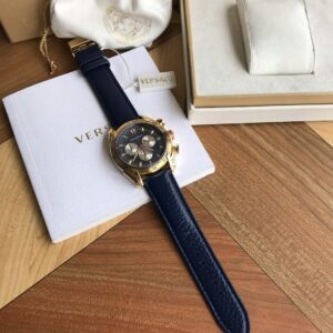 Đồng Hồ Versace V-Ray Chronograph Vỏ Vàng Gold Like Auth 43mm (3)