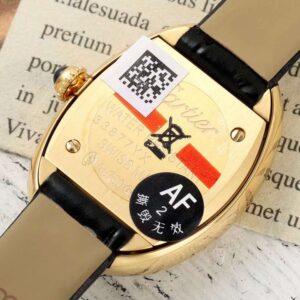 Đồng hồ Cartier Baignoire Nữ Dây Da Màu Đen Vỏ Vàng Vàng AF Factory 23x31mm (1)