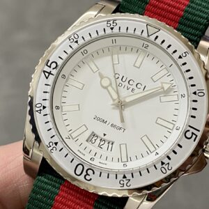 Đồng Hồ Gucci Dive YA136207 Nam Dây Vải Siêu Cấp 45mm (1)