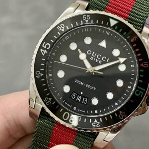 Đồng Hồ Gucci Dive YA136209A Nam Dây Vải Siêu Cấp 45mm (2)