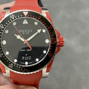 Đồng Hồ Gucci Dive YA136309 Nam Dây Cao Su Màu Đỏ 40mm (3)