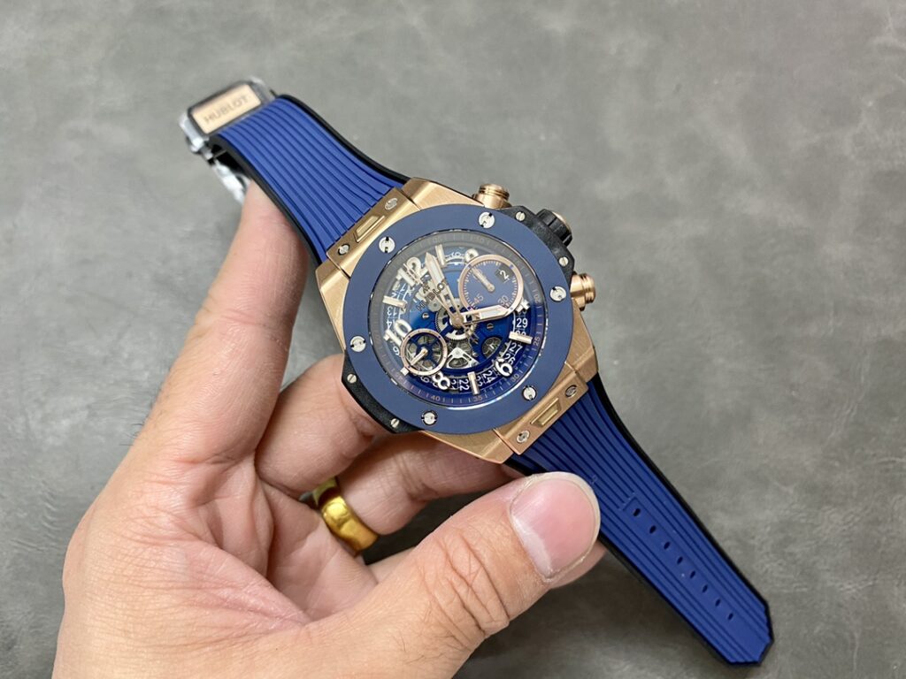 Đồng Hồ Hublot Big Bang Unico King Gold Blue Ceramic Nhà Máy BBF 42mm (1)