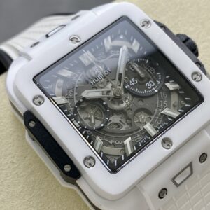 Đồng Hồ Hublot Square Bang Unico White Ceramic Replica Nhà Máy BBF 42mm (9)