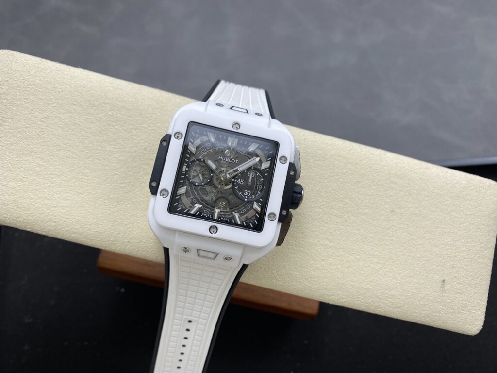 Đồng Hồ Hublot Square Bang Unico White Ceramic Replica Nhà Máy BBF 42mm (9)